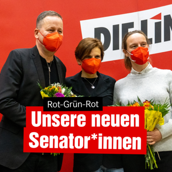 Unsere neuen Senatorinnen und Senator: Katja Kipping, Klaus Lederer, Lena Kreck